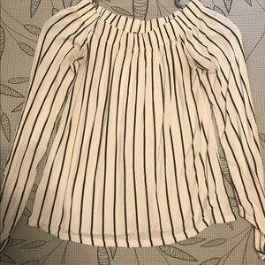 Off the shoulder striped top